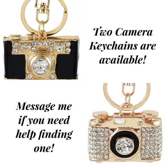 Crystal and Gold Camera Keychain Charm - Picture 12 of 12